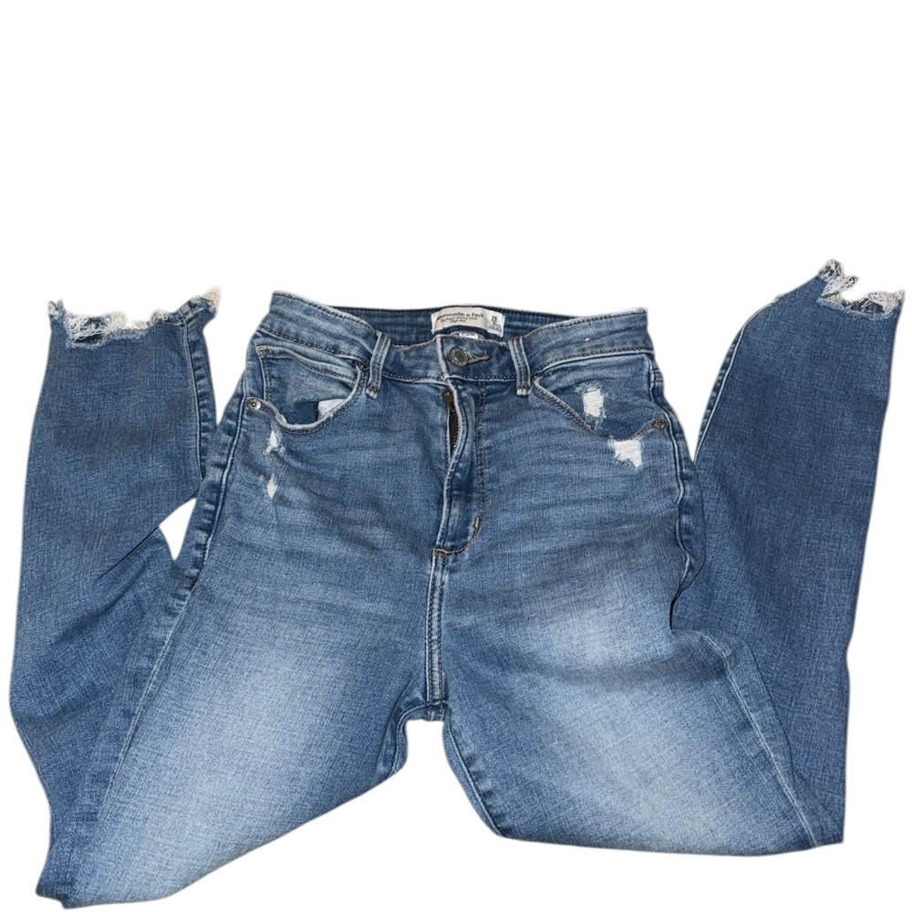 Abercrombie & Fitch Women's Curve Love Skinny Jeans - Medium Blue - Picture 4 of 5
